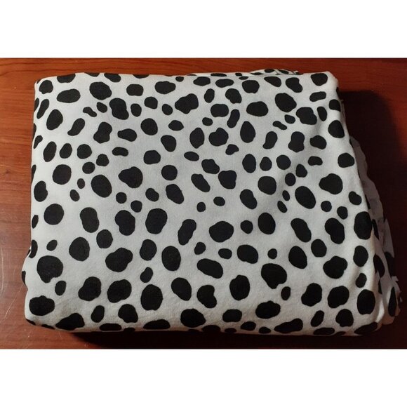Sewing Fabric Black and White Cow Spots Brushed Nylon 2.4 yd x 60" Wide Width - Picture 1 of 7